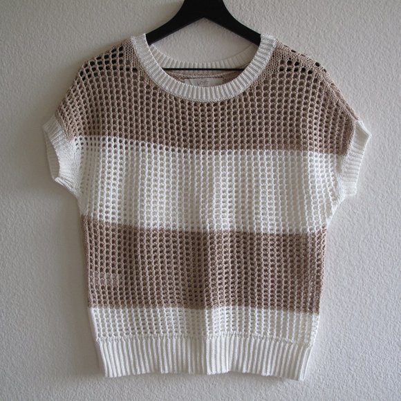 LOFT Tops - LOFT Open Knit Striped Sweater Top